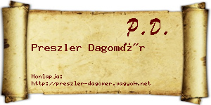 Preszler Dagomér névjegykártya